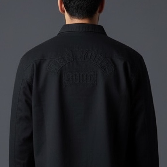 -NWT-Rare Vintage Triple Five Soul Utility Button Down Men's Shirt Black Size XL - Picture 9 of 14